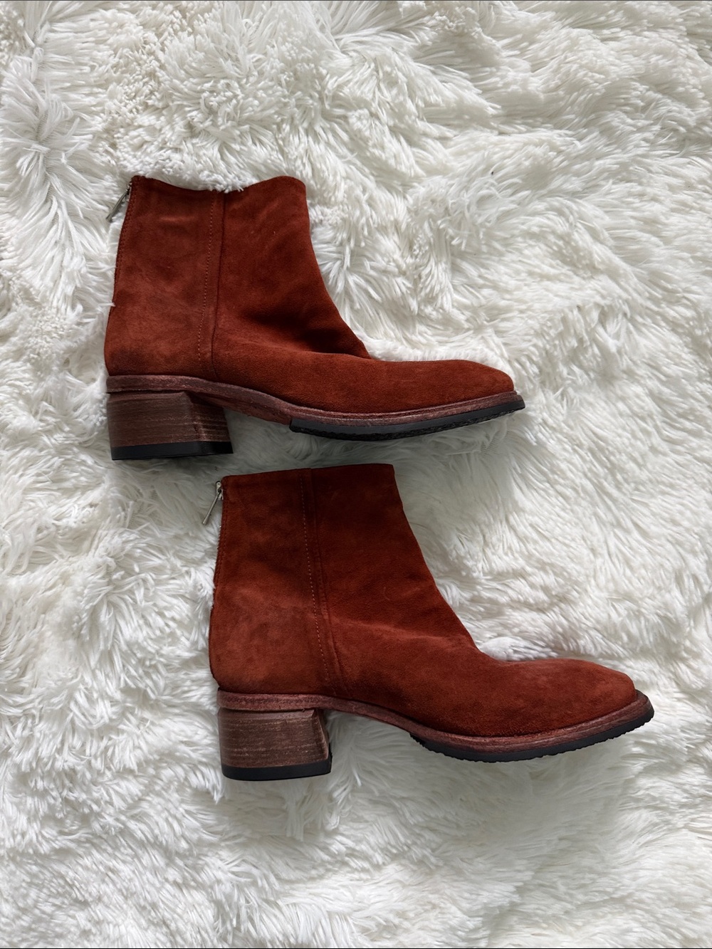Rust Suede Women's Ankle Boots